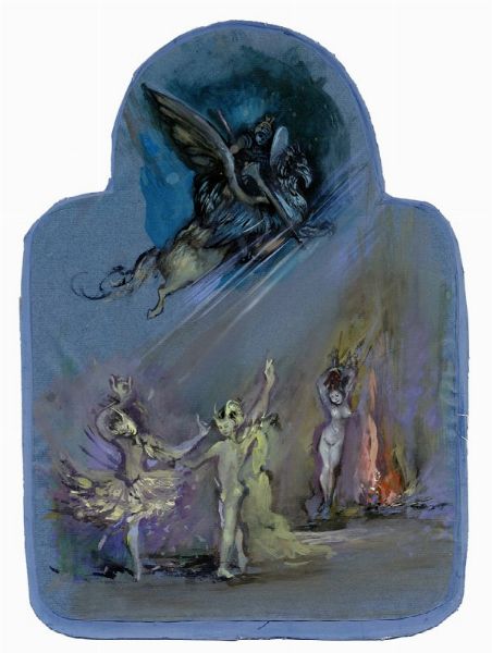 LILIA DE NOBILI : Lotto composto di 9 bozzetti teatrali e di 1 studio di testata per Vogue.  - Asta Arte Antica, Moderna e Contemporanea - Associazione Nazionale - Case d'Asta italiane