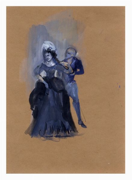 LILIA DE NOBILI : Lotto composto di 9 bozzetti teatrali e di 1 studio di testata per Vogue.  - Asta Arte Antica, Moderna e Contemporanea - Associazione Nazionale - Case d'Asta italiane