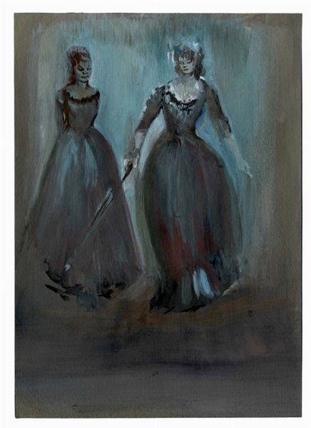LILIA DE NOBILI : Lotto composto di 9 bozzetti teatrali e di 1 studio di testata per Vogue.  - Asta Arte Antica, Moderna e Contemporanea - Associazione Nazionale - Case d'Asta italiane