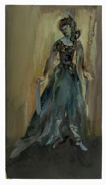 LILIA DE NOBILI : Lotto composto di 9 bozzetti teatrali e di 1 studio di testata per Vogue.  - Asta Arte Antica, Moderna e Contemporanea - Associazione Nazionale - Case d'Asta italiane