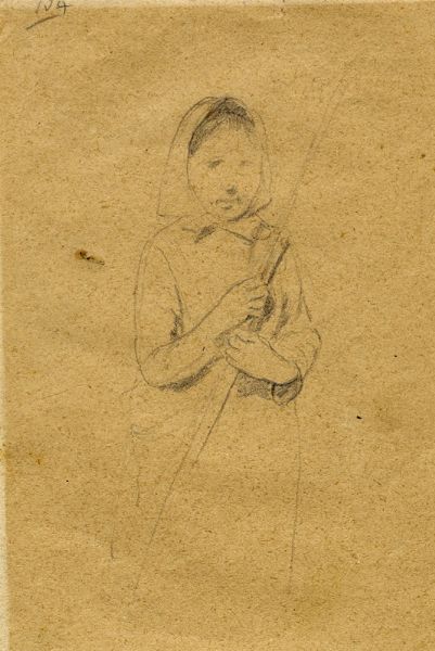 Egisto Ferroni : Ritratto di contadina e ritratto di signora. Disegno recto/verso.  - Asta Arte Antica, Moderna e Contemporanea - Associazione Nazionale - Case d'Asta italiane