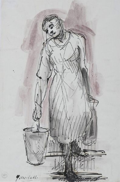 Quinto Martini : Nucleo composto di 40 disegni su 39 fogli.  - Asta Arte Antica, Moderna e Contemporanea - Associazione Nazionale - Case d'Asta italiane