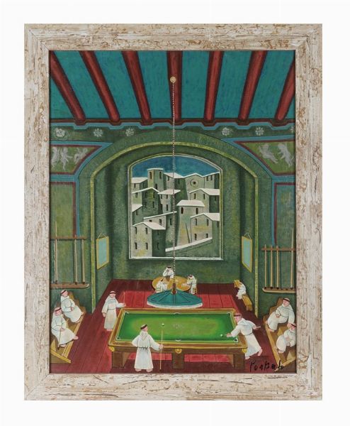 Norberto Proietti : Il biliardo.  - Asta Arte Antica, Moderna e Contemporanea - Associazione Nazionale - Case d'Asta italiane