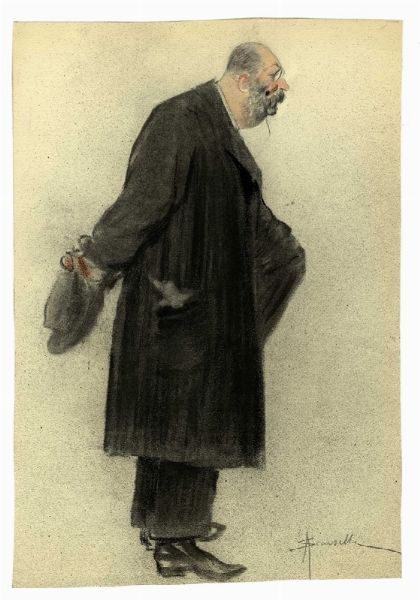 ADOLFO SCARSELLI : Vittorio Alinari. Lotto composto di 2 disegni.  - Asta Arte Antica, Moderna e Contemporanea - Associazione Nazionale - Case d'Asta italiane