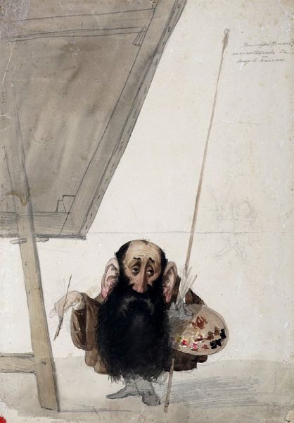 ANGELO TRICCA : Il pittore Moricci al cavalletto.  - Asta Arte Antica, Moderna e Contemporanea - Associazione Nazionale - Case d'Asta italiane