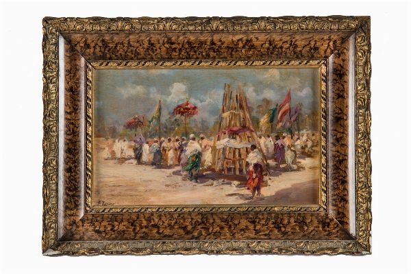 Fausto Zonaro : La festa del Parsifal.  - Asta Arte Antica, Moderna e Contemporanea - Associazione Nazionale - Case d'Asta italiane