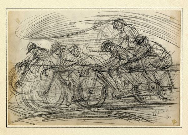 Virgilio Marchi : Corsa di bibiclette.  - Asta Arte Antica, Moderna e Contemporanea - Associazione Nazionale - Case d'Asta italiane