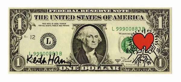 Keith Haring : One dollar canvas.  - Asta Arte Antica, Moderna e Contemporanea - Associazione Nazionale - Case d'Asta italiane