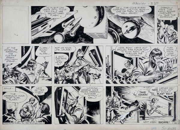 EMMANUEL MAC RABOY : Tavola fumettistica per Flash Gordon.  - Asta Arte Antica, Moderna e Contemporanea - Associazione Nazionale - Case d'Asta italiane