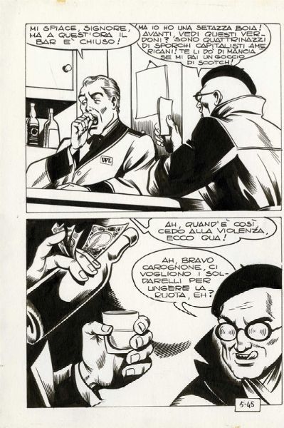 MAGNUS [PSEUD. PER ROBERTO RAVIOLA] : Lotto di composto 11 tavole preparatorie per Alan Ford, Dennis Cobb, Satanik e Kriminal.  - Asta Arte Antica, Moderna e Contemporanea - Associazione Nazionale - Case d'Asta italiane