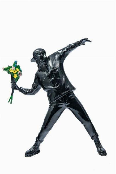 Banksy : Flower Bomber (Black).  - Asta Arte Antica, Moderna e Contemporanea - Associazione Nazionale - Case d'Asta italiane