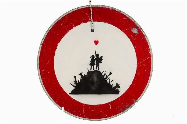 Banksy : Kids on a gun hill.  - Asta Arte Antica, Moderna e Contemporanea - Associazione Nazionale - Case d'Asta italiane