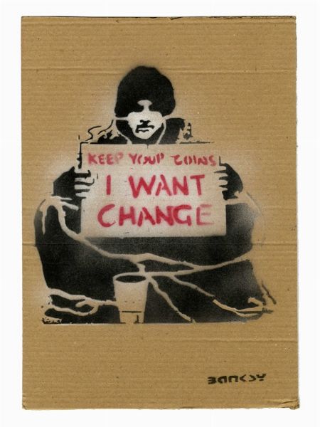 Banksy : Dismaland. Keep your coins. I want change.  - Asta Arte Antica, Moderna e Contemporanea - Associazione Nazionale - Case d'Asta italiane