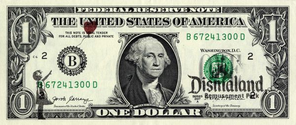 Banksy : Dismal dollar with The balloon girl.  - Asta Arte Antica, Moderna e Contemporanea - Associazione Nazionale - Case d'Asta italiane