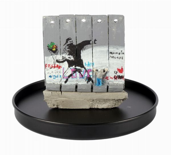 Banksy : The Walled Off Hotel. Five-part souvenir wall section (Flower Thrower).  - Asta Arte Antica, Moderna e Contemporanea - Associazione Nazionale - Case d'Asta italiane