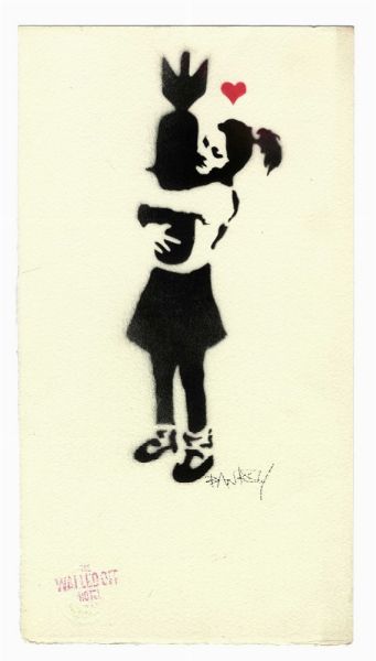 Banksy : The Walled Off Hotel. Bomb Hugger.  - Asta Arte Antica, Moderna e Contemporanea - Associazione Nazionale - Case d'Asta italiane