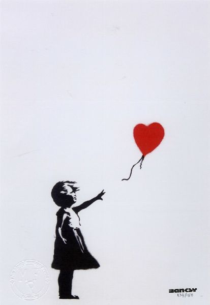 Banksy : The Balloon Girl.  - Asta Arte Antica, Moderna e Contemporanea - Associazione Nazionale - Case d'Asta italiane