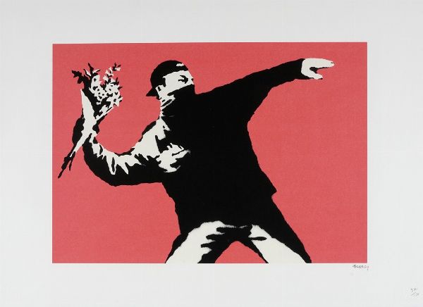 Banksy : The flower thrower.  - Asta Arte Antica, Moderna e Contemporanea - Associazione Nazionale - Case d'Asta italiane