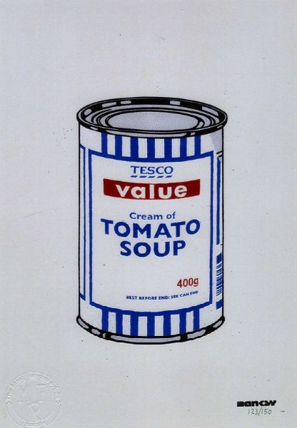 Banksy : Tesco. Cream of tomato soup.  - Asta Arte Antica, Moderna e Contemporanea - Associazione Nazionale - Case d'Asta italiane