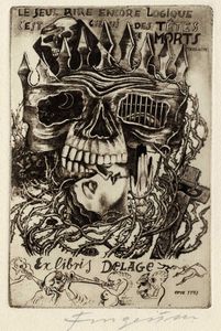 MICHEL FINGESTEN : Lotto composto di 4 ex libris macabri.  - Asta Arte Antica, Moderna e Contemporanea - Associazione Nazionale - Case d'Asta italiane