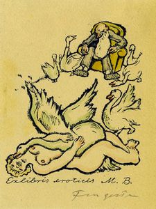 MICHEL FINGESTEN : Lotto composto di 3 ex libris erotici.  - Asta Arte Antica, Moderna e Contemporanea - Associazione Nazionale - Case d'Asta italiane