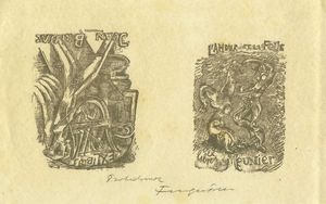 MICHEL FINGESTEN : Lotto composto da 4 ex libris.  - Asta Arte Antica, Moderna e Contemporanea - Associazione Nazionale - Case d'Asta italiane