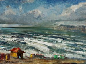 Aldo Carpi - Lotto composto di 1 dipinto e 1 disegno.