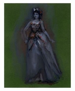 LILIA DE NOBILI : Lotto composto di 9 bozzetti teatrali e di 1 studio di testata per Vogue.  - Asta Arte Antica, Moderna e Contemporanea - Associazione Nazionale - Case d'Asta italiane