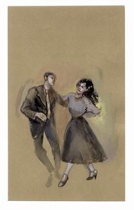 LILIA DE NOBILI : Lotto composto di 9 bozzetti teatrali e di 1 studio di testata per Vogue.  - Asta Arte Antica, Moderna e Contemporanea - Associazione Nazionale - Case d'Asta italiane