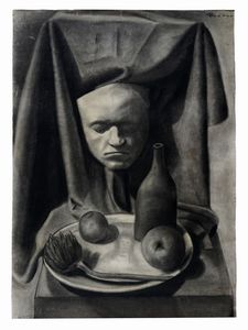 Mino Rosso - Natura morta con maschera di Beethoven.