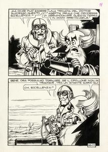 MAGNUS [PSEUD. PER ROBERTO RAVIOLA] - Lotto di composto 11 tavole preparatorie per Alan Ford, Dennis Cobb, Satanik e Kriminal.