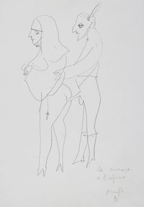 Alberto Manfredi : Nucleo di 11 disegni, dei quali alcuni erotici, e 1 incisione.  - Asta Arte Antica, Moderna e Contemporanea - Associazione Nazionale - Case d'Asta italiane