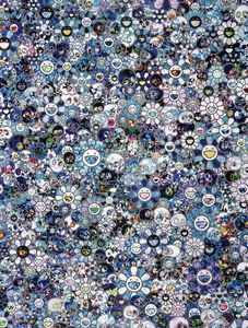 TAKASHI MURAKAMI - Skulls and Flowers Blue.
