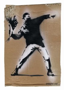 Banksy - Dismaland. The flower thrower.