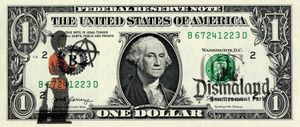 Banksy - Dismal dollar with Anarchy.