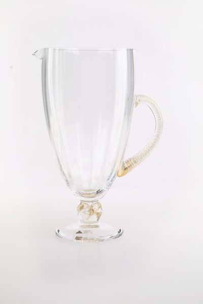 Brocca in vetro incolore con inclusioni dorate, Cenedese & Albarelli, Murano  - Asta Asta a Tempo - L'Arte del Vetro - Associazione Nazionale - Case d'Asta italiane