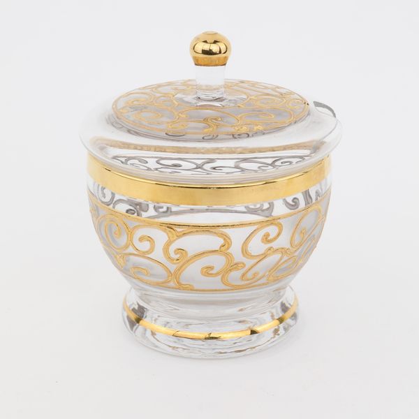 Zuccheriera con coperchio in vetro incolore  - Asta Asta a Tempo - L'Arte del Vetro - Associazione Nazionale - Case d'Asta italiane