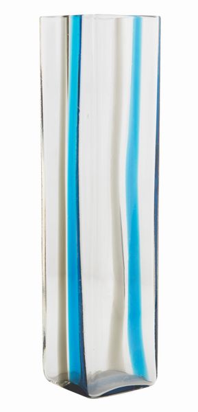 Vaso in vetro incolore, vetreria Venini, Anni Settanta  - Asta Asta a Tempo - L'Arte del Vetro - Associazione Nazionale - Case d'Asta italiane