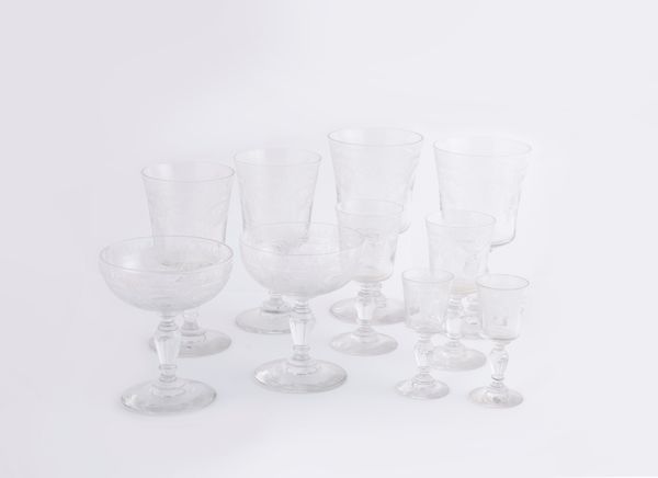 Servizio di bicchieri a calice in cristallo  - Asta Asta a Tempo - L'Arte del Vetro - Associazione Nazionale - Case d'Asta italiane