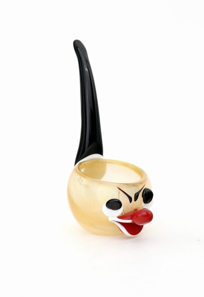 Posacenere figurativo a forma di pipa in vetro multicolore, arte vetraria muranese  - Asta Asta a Tempo - L'Arte del Vetro - Associazione Nazionale - Case d'Asta italiane