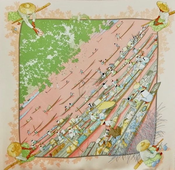 HERMES : Foulard carr� in seta March� flottant du Lac Inl�.  - Asta 04/05/2023 | FASHION LUXURY - ALTA MODA, BORSE E ACCESSORI DI LUSSO Online - Associazione Nazionale - Case d'Asta italiane