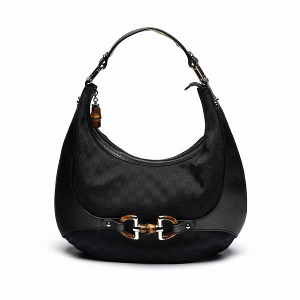 GUCCI : Borsa Gucci logo nera e dettagli bamb�.  - Asta 04/05/2023 | FASHION LUXURY - ALTA MODA, BORSE E ACCESSORI DI LUSSO Online - Associazione Nazionale - Case d'Asta italiane