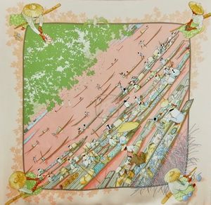 HERMES : Foulard carr� in seta March� flottant du Lac Inl�.  - Asta 04/05/2023 | FASHION LUXURY - ALTA MODA, BORSE E ACCESSORI DI LUSSO Online - Associazione Nazionale - Case d'Asta italiane
