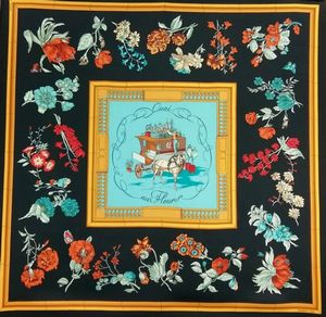 HERMES - Foulard carr� in seta 'Quai aux fleurs'.