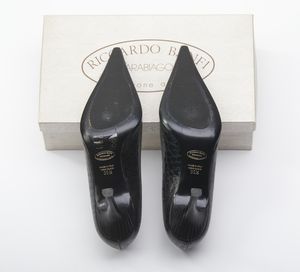 BANFI RICCARDO : Scarpe d�collet� nere in pelle stampa cocco.  - Asta 04/05/2023 | FASHION LUXURY - ALTA MODA, BORSE E ACCESSORI DI LUSSO Online - Associazione Nazionale - Case d'Asta italiane