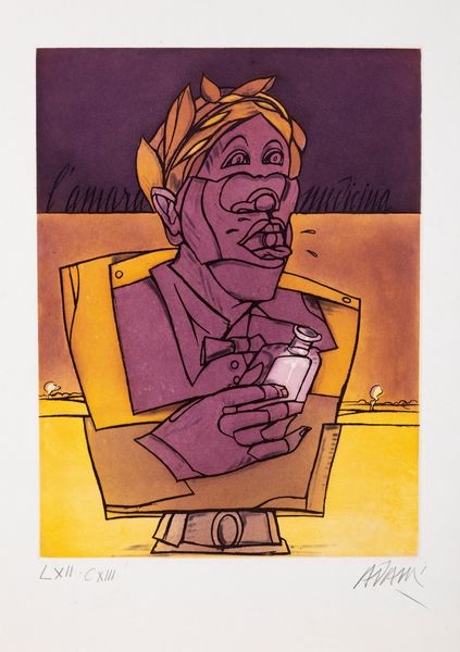 Valerio Adami : L'amara medicina  - Asta Grafica Internazionale e Multipli d'Autore - Associazione Nazionale - Case d'Asta italiane