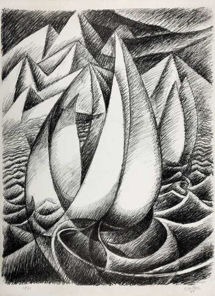 Gerardo Dottori : Vele al vento  - Asta Grafica Internazionale e Multipli d'Autore - Associazione Nazionale - Case d'Asta italiane