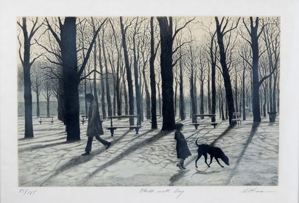 Harold Altman : Child with dog  - Asta Grafica Internazionale e Multipli d'Autore - Associazione Nazionale - Case d'Asta italiane
