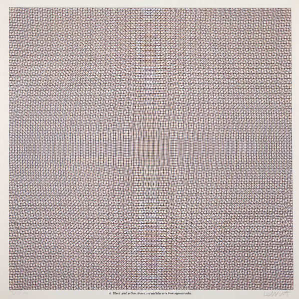 Sol LeWitt : Black grid, yellow circles, red and blue arcs from opposite sides  - Asta Grafica Internazionale e Multipli d'Autore - Associazione Nazionale - Case d'Asta italiane