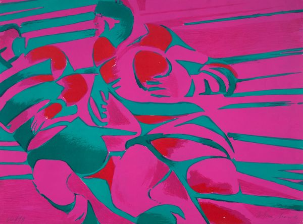 Titina Maselli : Giocatori di rugby  - Asta Grafica Internazionale e Multipli d'Autore - Associazione Nazionale - Case d'Asta italiane